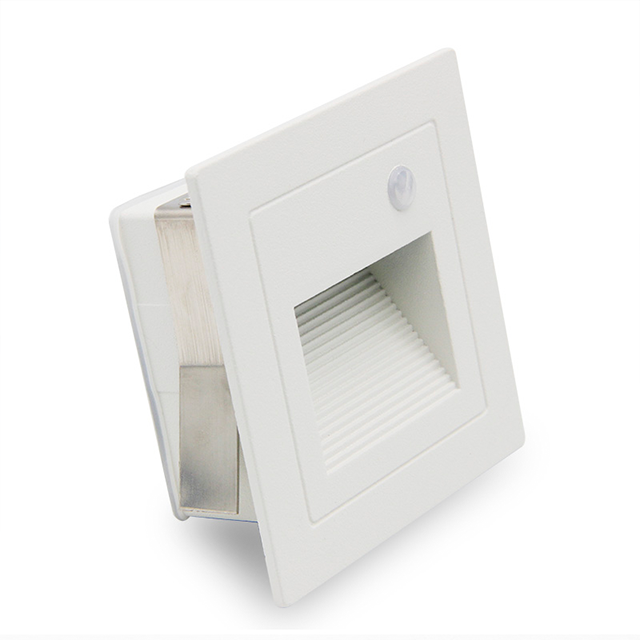 outdoor IP65 square smart recessed motion sensor step lights side staircase led stair wall light