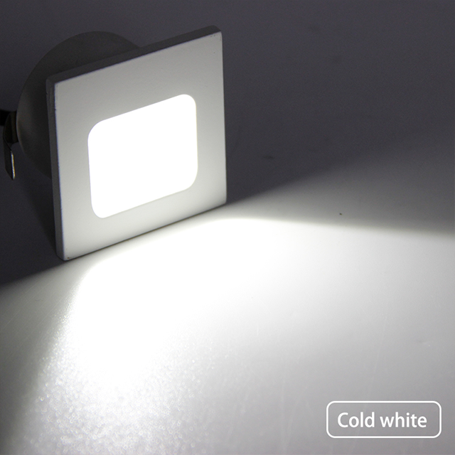 Indoor 1w square step lighting mini recessed led wall stair light